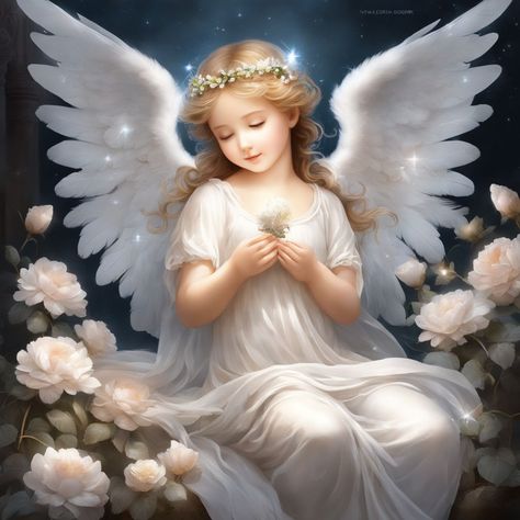 The image of the little angel is full of classical elegance ... by Tgfcj Srghj - Playground Beautiful Angel Images, Victorian Angels, Angel Images, Beautiful Angels Pictures, Angel Painting, Angels In Heaven, Angel And Devil, Little Angel, Angel Pictures