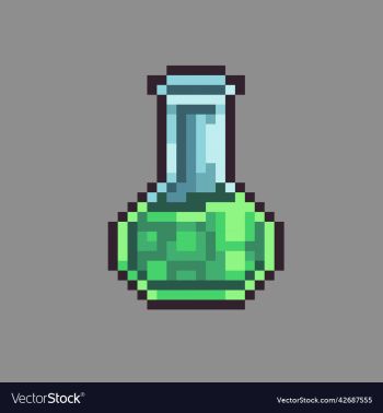 Laboratory Pixel Art, Pixel Art Glass Bottle, Pixel Art Potion, Minecraft Potion Bottle Pixel Art, Industrial Pixel Art, Chemistry Experiments, Science Illustration, Retro Logos, Tag Art