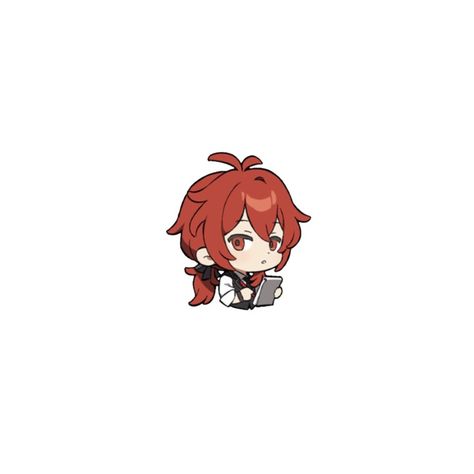 Diluc Chibi Icon, Diluc Chibi, Genshin Official, Genshin Chibi, Chibi Icon, Sticker Wallpaper, Chibi Anime Kawaii, Wallpaper Red, Chibi Characters