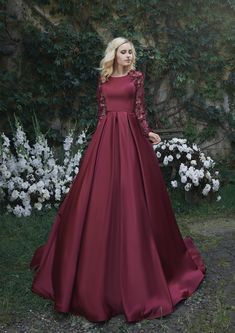 Nana Dress, Red Wedding Dresses, Prom Dresses Modest, Long Evening Gowns, Black Wedding Dresses, Prom Dresses Long With Sleeves, Long Wedding Dresses, Wedding Dress Long Sleeve, Prom Gown