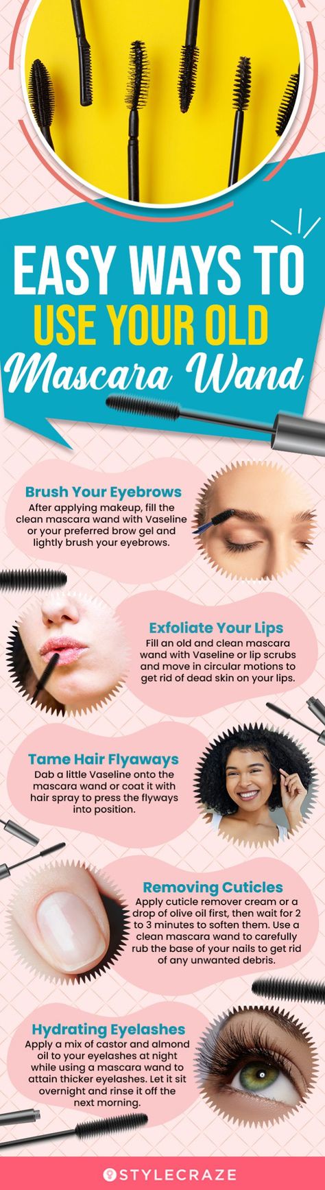 Wand Diy, Diy Wand, Cuticle Remover, Mascara Wands, Circular Motion, Long Run, Brow Gel, Lip Scrub, How To Apply Makeup