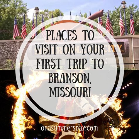 PLACES TO VISIT ON YOUR FIRST TRIP TO BRANSON, MISSOURI // #Branson #Missouri #BransonMisssouri #MissouriVacation #BransonVacation #MissouriFamilyTrip #BransonFamilyTrip #SilverDollarCity #DollyPartonStampede #HollywoodWaxMuseum #dinosaur #familytravel #familyvacation #travelblog #traveltips #travelblogger Branson Missouri Outfits, Branson Missouri Vacation Things To Do, Branson Missouri Restaurants, Branson Missouri Vacation, Missouri Vacation, Arkansas Vacations, Branson Vacation, Missouri Travel, Ozarks Missouri