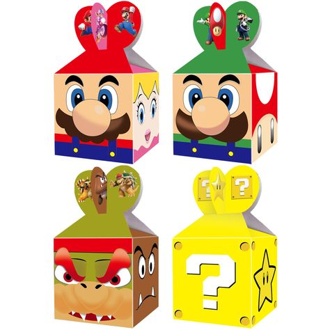 PRICES MAY VARY. 【Package Include】24Pack Mario party favor boxes for Movie theme birthday party supplies, Video Goodie boxes measure7.5"H x 3.5"W x 3.5"D. 【High Quality】:Our Mario party goodie bags are made of high quality materials, durable and not easy to get broken and printed with eco-friendly ink.You can use it with peace of mind with your family and friends. 【Gift Design】:The set of Mario party supplies with High-definition printing pictures on each sides, perfect for giving out party favo Movie Theme Birthday Party, Super Mario Bros Birthday Party, Mario Bros Birthday, Princesa Peach, Mario Birthday Party, Mario Birthday, Game Themes, Movie Themes, Birthday Supplies