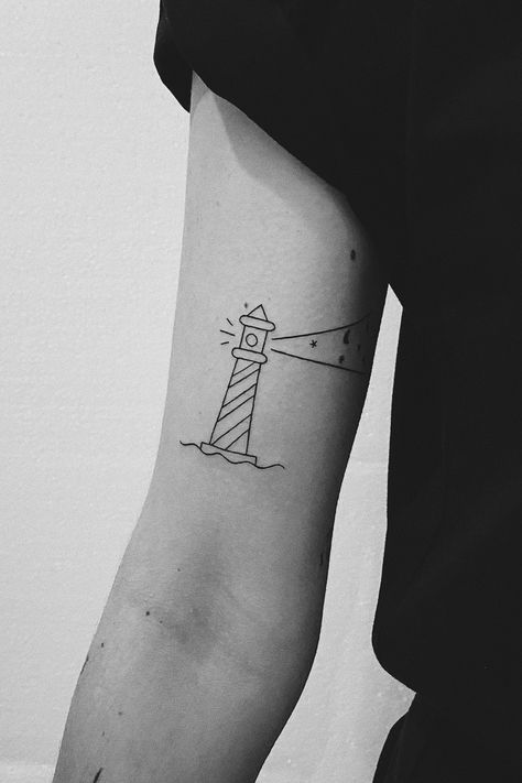 #lighthouse #lighthousetattoo #mininal #minimaltattoo #stattoo #smalltattoos #lines #line #fineline #lineworktattoo #dynamicblack #thessaloniki #inked #ink #inkedgirl #bishoprotary | By Yannis Steiakakis | Mar 18th 2020 | 1322760 Lighthouse Tattoo Simple, Simple Lighthouse Tattoo, Small Lighthouse Tattoo, Cute Minimalist Tattoo, Lighthouse Tattoo Meaning, Lighthouse Tattoos, Tattoo Writing Fonts, Tattoo Word Fonts, Font Tato