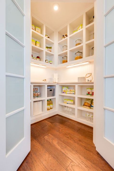 6x6 Pantry, Pantry Interior Design, Corner Pantry Ideas, Walk In Pantry Ideas, Pantry Interior, Pantry Plans, Pantry Layout, Pantry Organization Ideas, A Thoughtful Place