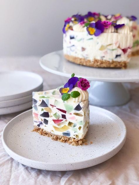 Terrazzo Cheesecake | Sulten Digestive Biscuits, A Piece Of Cake, Rocky Road, Piece Of Cake, Rainbow Cake, Food Cakes, Pretty Cakes, Let Them Eat Cake, Just Desserts