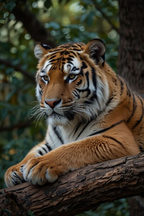 Siberian tiger relaxing in a tree 1 Tiger Fotografie, Paw Wallpaper, Pitbull Dog Breed, Tiger Photography, Lion Live Wallpaper, Big Cats Photography, Tiger Artwork, Wildlife Biologist, Cutee Animals