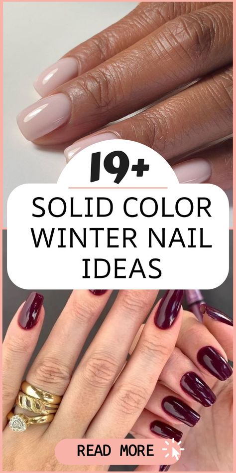 Transform your winter nail look with these chic solid color suggestions that add a sophisticated and trendy element to your nails. Ideal for those seeking a clean, contemporary manicure that stands out during the chilly season! Opt for a deep red shade for an opulent touch, go for icy blue hues to create a calm and cool ambiance, or choose shimmering silver tones for that dash of winter elegance. These solid color choices will definitely make heads turn! Round Elegant Nails, Natural Dip Nail Colors, Nails On Trend, Bone Color Nails, Classic Acrylic Nail Designs, Winter Metallic Nails, January Inspired Nails, Classy Nail Shapes, Nail Colors For Winter 2024