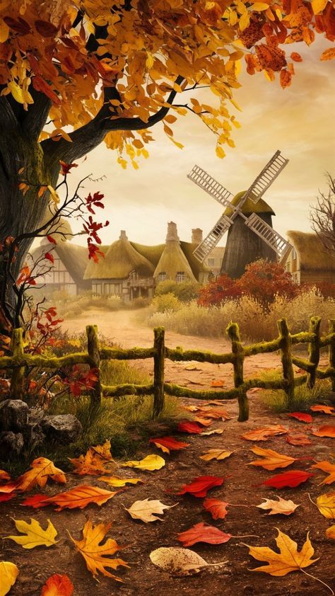 Fall Backgrounds Wallpapers Autumn, Autumn Cabin, Seasonal Wallpaper, Wallpaper Fall Aesthetic, Fall Background Wallpaper, America Flag Wallpaper, Drawing Borders, Autumn Landscapes, Fall Scenery