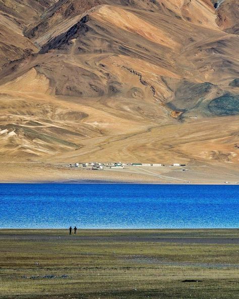 Tso Moriri One of Ladakh, India's magical great lakes, shimmers with an ever-changing series of reflections in its vivid blue waters. Image… India Himalayas, Backpacking India, Leh Ladakh, Travel India, Mountain Photography, Friends Love, Picture Credit, Green Landscape, Travel Wanderlust