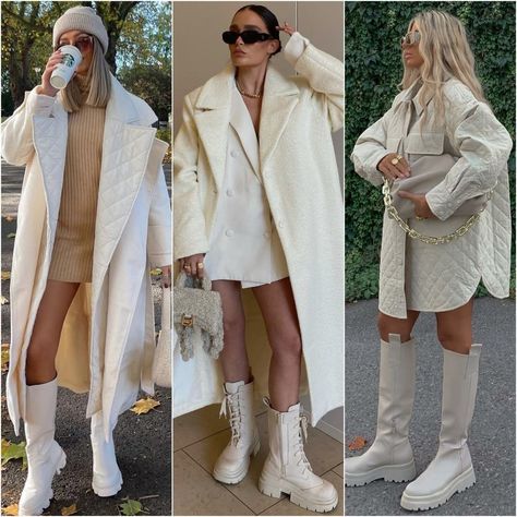 Beige Combat Boots Outfit, Winter Outfit Woman, Woman Winter Outfits, Winter Outfit Dress, Winter Outfits Comfy, Winter Outfit Comfy, Layered Winter Outfits, Women Winter Outfits, Fashion Winter Outfits