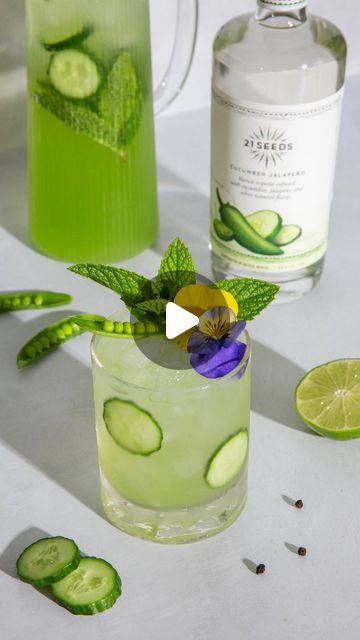 21Seeds Infused Tequila on Instagram: "The original Mother… we salut to you! 🌍✨

The Cucumber Elderflower Spritz 
Recipe: 
0.5 oz Cucumber Juice
0.5 oz Elderflower Cordial or Syrup
0.5 oz Lime Juice
1/2 Cup Dry Sparkling Soda
1.5 oz 21Seeds Cucumber Jalapeño Tequila
Garnish with Flowers, mint sprig, cucumbers, & a snap pea 
#21Seeds" Elderflower Cordial, Spritz Recipe, Cucumber Juice, Mint Sprig, Snap Peas, Cordial, Syrup, Lime Juice, Tequila