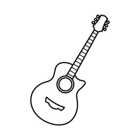 Draw A Guitar, Music Guitar Tattoo, Guitar Icons, Guitar Doodle, Guitar Outline, Gitar Vintage, Guitar Icon, Instrument Craft, Pyrography Ideas