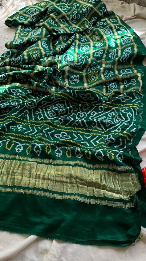 Green Indian Saree, Gajji Silk Saree, Traditional Bandhani Saree, Designer Silk Saree, Mehendi Function Green Saree For Mehendi Function, Saree For Mehendi Function, Green Bandhani Saree, Gajji Silk Bandhani Saree, Gajji Silk Saree, 13 Year Girl, Mehendi Function, Designer Silk Saree, Saree Traditional