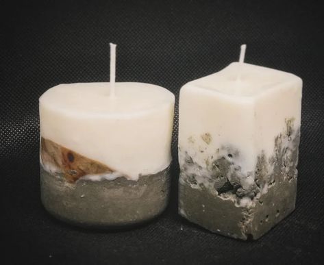 Sometimes good ideas come from unexpected twists. I bought the wrong concrete mix - coarse, rough and fast-setting - and decided, instead of letting it go to waste, to embrace its raw beauty. The result: these rustic, imperfect bases for my pillar candles, each one with its own unique character. The round one, adorned with bay leaves adds a touch of nature to the rugged texture. So many ideas brewing! Stay tuned! . #happyaccident #diy #diydecor #concretecandle #concretecreations #raw #rawaest... Concrete Candle, Raw Beauty, Natural Wax, Creative Process, Hand Poured, Pillar Candles, Rustic Decor, Scented Candles, Diy Decor