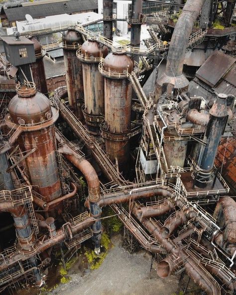 Industrial Pipes Factory, Fantasy Factory, Industrial City, Blast Furnace, Industrial Landscape, Abandoned Factory, Warhammer Terrain, 40k Terrain, Industrial Factory