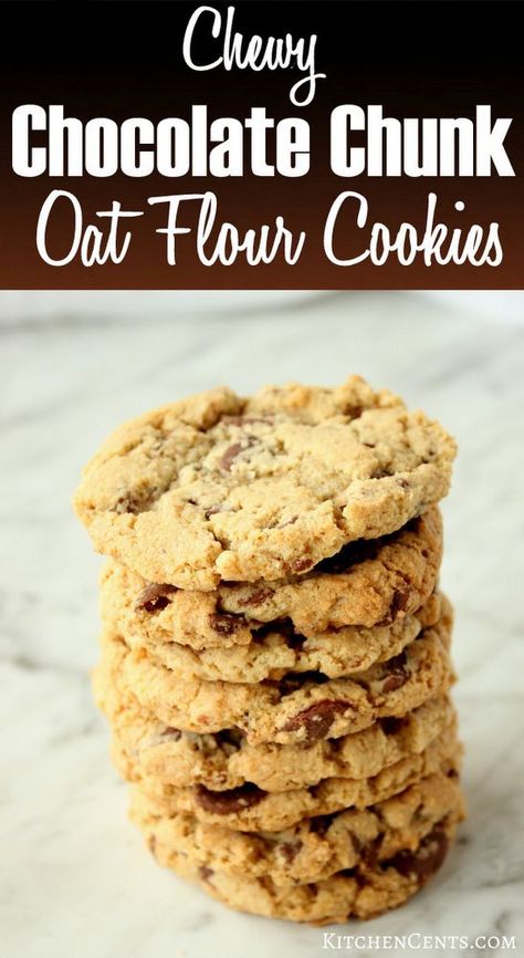 Chocolate Chunk Cookies Recipe, Oat Flour Cookies, Chunk Cookies Recipe, Chocolate Chip Recipe, Oat Cookie Recipe, Chewy Sugar Cookie Recipe, Chocolate Chunk Cookie Recipe, Oat Flour Recipes, Chip Recipe