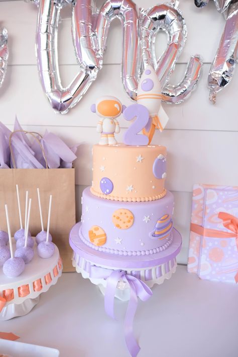 Space Theme Birthday Party, Space Themed Birthday Party, Space Themed Birthday, Two The Moon, 2nd Birthday Party For Girl, Baby Birthday Themes, Second Birthday Ideas, Moon Girl, Space Birthday Party