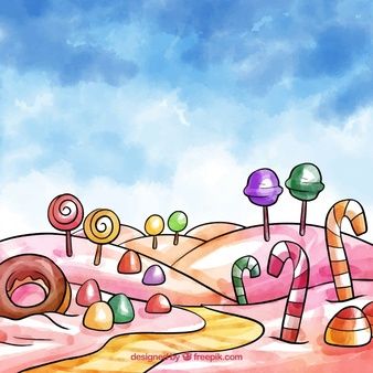 Candy Painting Ideas, Candy World Drawing, Candyland Painting, Candy Land Painting, Candyland Drawing, Candy Land Drawing, Candy Land Background, Land Background, Book Sketches