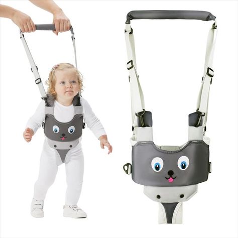 Handheld Baby Walking Harness Kids Walking Learning Helper for Boys Girls Adjustable Walker Safety Harness Assistant Belt for Toddler Infant Child 7-24 Month (Light Grey-Dog) Baby Crawling Knee Pads, Walking Support, Toddler Walking, Baby Knee Pads, Baby's First Step, Toddler Safety, Walking Harness, Baby Walking, Baby Legs