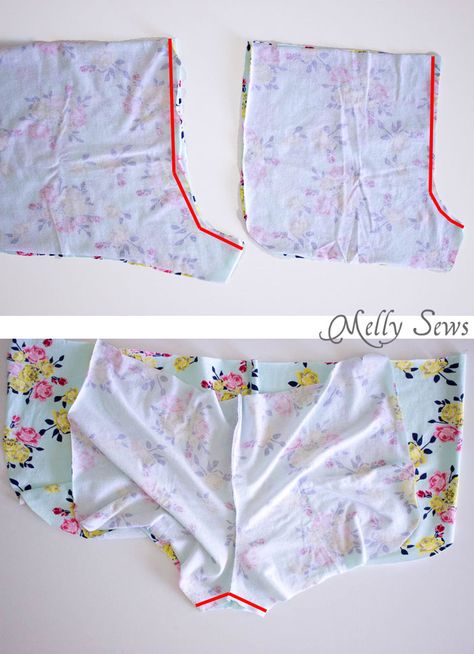 Step 1 - DIY Pom Pom Trim Shorts - These easy to make shorts are at home on the beach or at a concert. Sew boho shorts with this free pattern and tutorial by Melly Sews Free Pajama Shorts Pattern, Baby Dress Diy, Melly Sews, Sewing Patterns Free Women, Pom Pom Shorts, Trendy Sewing Projects, Sewing Shorts, Trendy Sewing Patterns, Shorts Pattern