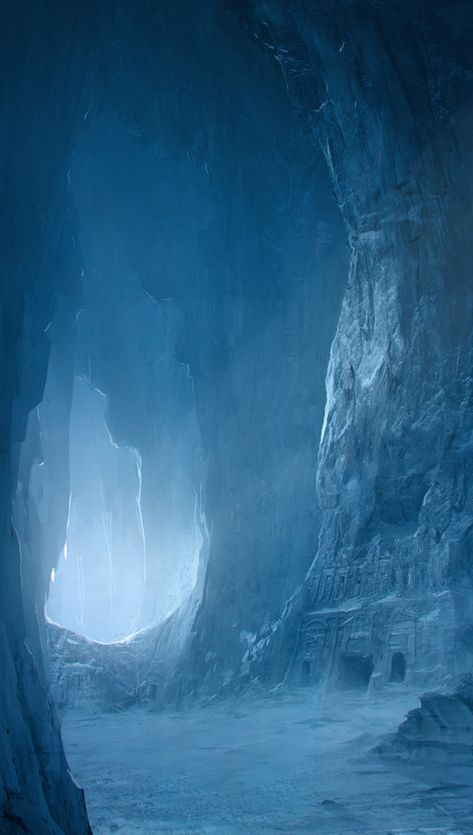 Ice Temple (The Legend of Zelda) Ice Temple, Illustration Landscape, Heroic Fantasy, Ice Cave, Landscape Concept, 다크 판타지, Fantasy Places, Fantasy Setting, Art Et Illustration