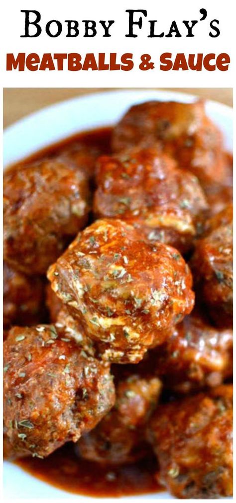 Meatballs And Quinoa Recipes, Bobby Flays Meatballs, Meatballs For A Party, Dom Deluise Meatballs, Food Network Meatballs, Bobby Flay Meatballs, Italian Bake, Meatballs Sauce, Meatballs And Sauce