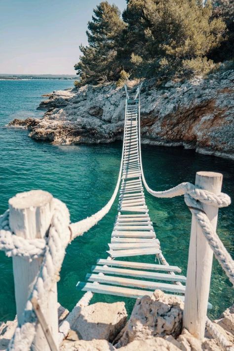 Bridge Over Water, جزر المالديف, Rope Bridge, Beachy Aesthetic, Foto Tips, Croatia Travel, Dream Travel Destinations, Beautiful Places To Travel, Beach Aesthetic