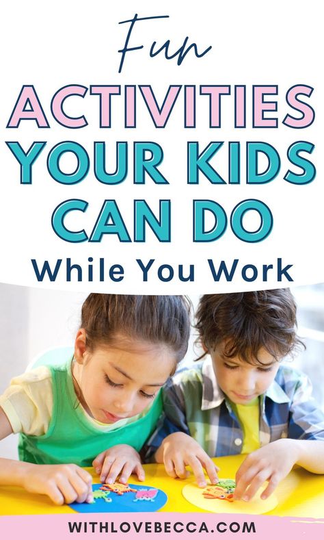 May 20, 2021 - At-home fun for kids of all ages that help keep the kids smiling, and help working moms and dads get through that to-do list! Mom With Kids, Activity Ideas For Kids, Work From Home Mom, Sensory Activities Toddlers, Working Mom Life, Kids At Home, Kids Sensory, Afterschool Activities, Gentle Parenting