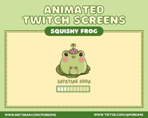 **This is a DIGITAL FILE** A cute set of animated squishy frog screens that you can add to your stream! #twitch #overlay #streamer graphics #stream #kawaii #twitch overlay #streaming setup #overlay #overlays #frogillustration #animalillustration #twitchart #cuteanimals #cuteanimalart #froganimation #animalanimation #cuteanimaldrawing #cuteanimaldoodles #animaldoodles #cutefrog Be Right Back Twitch, Twitch Scenes, Twitch Screens, Frog Theme, Frog Illustration, Stream Overlay, Twitch Overlay, Animal Doodles, Be Right Back