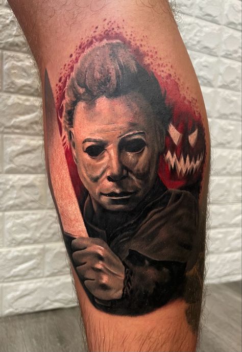 Pumpkin Tattoo, Thigh Piece, Michael Myers, New Work, Portrait Tattoo, Tattoos