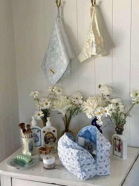 Coastal Room, Cosmetics Skincare, Vintage Floral Print, House Room, Room Inspiration Bedroom, Box Bag, Room Aesthetic, Dream Bedroom, Bedroom Inspo