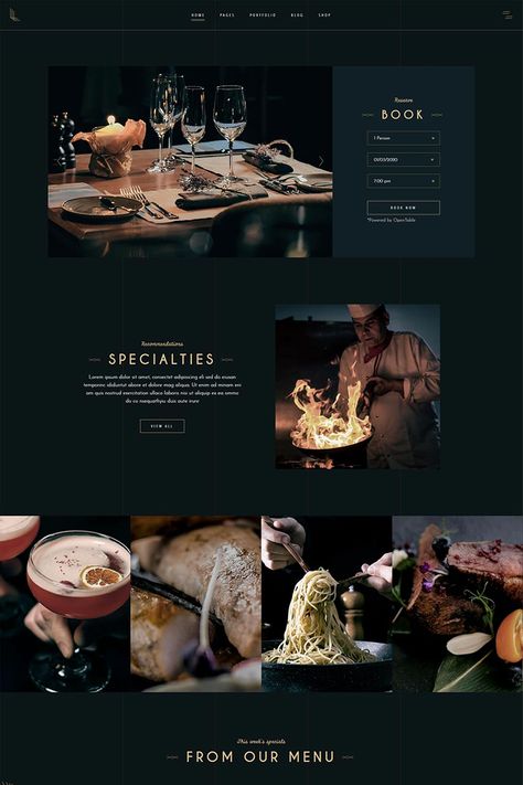 Laurent boasts a sophisticated and minimalist design that emphasizes high-quality visuals and user-friendly navigation. Menu Website Design, Minimalist Menu Design, Restaurant Web Design, Cocktail Menu Design, Dark Restaurant, Japanese Branding, Restaurant Website Design, Food Web Design, Restaurant Web