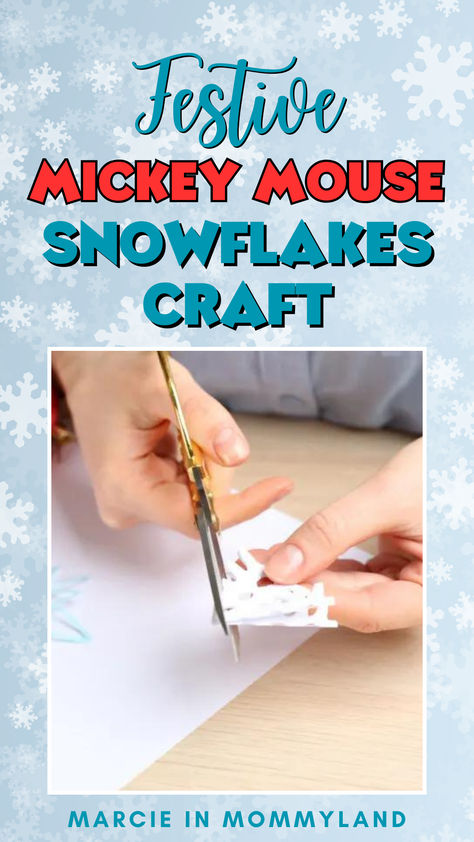 Perfect for families looking to add a touch of enchantment to their holiday decor, this guide provides step-by-step instructions to create your own Mickey-shaped snowflakes. Whether you're using them to adorn your Christmas tree, as unique window decorations, or as a fun activity for a cozy afternoon, these snowflakes are sure to bring smiles and a bit of Disney charm to your home. Gather your scissors and get ready for a flurry of crafting fun! Disney Snowflake Template, Mickey Mouse Snowflakes, Diy Mickey Christmas Decorations, Diy Disney Christmas Decorations, Disney Christmas Decorations Diy, Snowflake Craft For Kids, Mickey Mouse Diy, Snowflakes For Kids, Disney Christmas Crafts