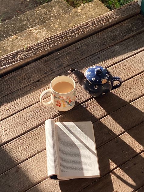 Read, northanger abbey, tea, tea pot, inspo, ig, sun, morning, light, academia, aesthetic, brown, blue, pages, beverage, Jane Austen, books, book, book worm Reading Morning Aesthetic, Light Academia Spring Aesthetic, Tea In The Morning Aesthetic, Reading And Tea Aesthetic, Reading In The Sun Aesthetic, Reading Jane Austen, Book And Tea Aesthetic, Morning Pages Aesthetic, Blue Reading Aesthetic