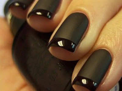 Edgy Nail Art, Elegant Manicure, Nagellack Trends, Matte Black Nails, Manicure Nail Designs, Matte Nail, Nails Nude, French Manicure Nails, Edgy Nails