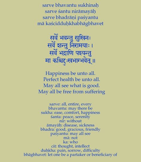 THE FREEDOM FROM SICKNESS-SARVE SANTU NIRAMAYA – Simon Cyrene-The Twelfth Disciple Sanskrit Sayings, Yoga Poses Pictures, Sanskrit Language, Om Mantra, Sanskrit Mantra, Sanskrit Quotes, Gayatri Mantra, Hanuman Chalisa, Vedic Mantras