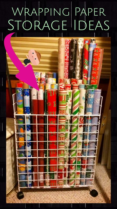 Craft Storage Closet, Organizing Clutter, Wrapping Paper Organization, Craft Storage Solutions, Gift Wrap Organization, Craft Paper Storage, Diy Wrapping Paper, Food Shelf, Gift Wrap Storage