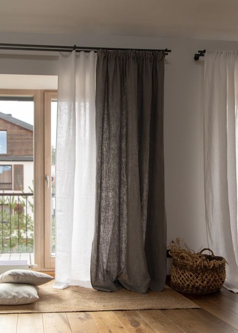 Curtains Dark Linen Curtains, Before And After Home Interior, 2024 Home Decor, Bedroom Linen, Curtains Linen, Linen Curtain Panels, Linen Curtain, Furniture Details Design, Curtains Living