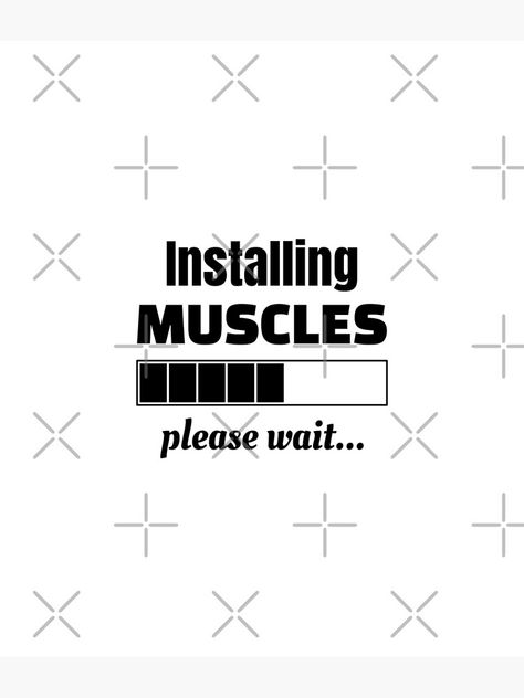 "Installing muscles please wait, Funny fitness, Workout, Exercise" Photographic Print by cyhdesign | Redbubble Gym Qouts Fitness Quotes Funny, Sore Muscles Funny, Exercise Funny Humor, Gym Funny Quotes, Rowing Motivation, Physical Motivation, Motivational Workout Quotes, Fitness Jokes, Cute Postcards