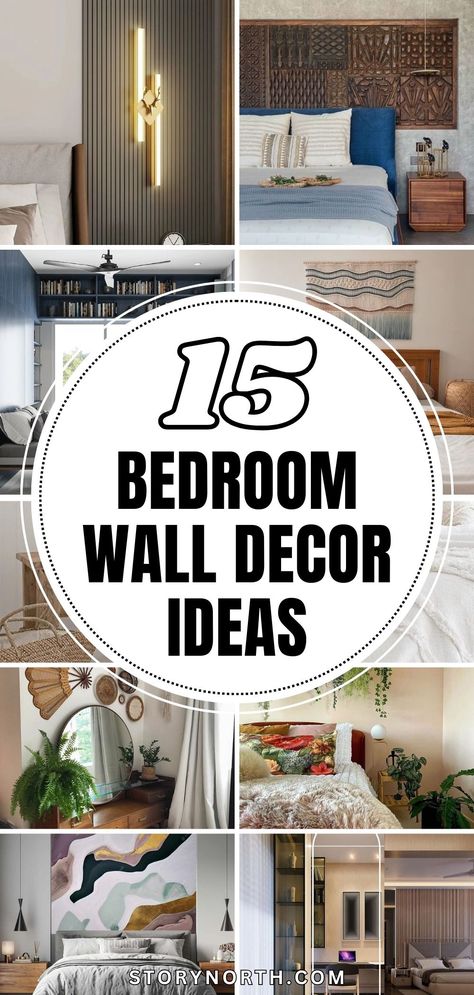 Save this pin for stunning bedroom wall decor inspiration! Elevate your space with these eye-catching ideas. #homedecor #interiordesign #bedroomdecorideas Vanity Wall Decor Ideas, Wall In Front Of Bed Decor, Diy Over The Bed Wall Decor Ideas Master Bedrooms, Bedroom Wall Decor Ideas Diy, Behind The Bed Wall Decor, Bedroom Wall Inspirations, Bedroom Wall Ideas Above Bed, Bedroom Ideas Wall Decor Design, Bedroom Picture Wall Ideas