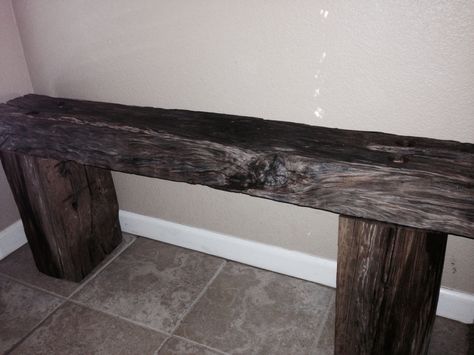 Railroad Tie, Dream Ranch, Railroad Ties, Diy Kitchen Projects, Farmhouse Bench, Entry Bench, Fire Pit Area, Built In Bench, Garden Yard Ideas