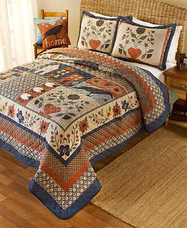 Farmhouse Patchwork Quilt, Country Bedding Sets, Mexican Embroidery Designs, Colchas Quilting, Unique Comforters, Guest Bedroom Makeover, Designer Bed Sheets, Quilt Blocks Easy, Farmhouse Quilts