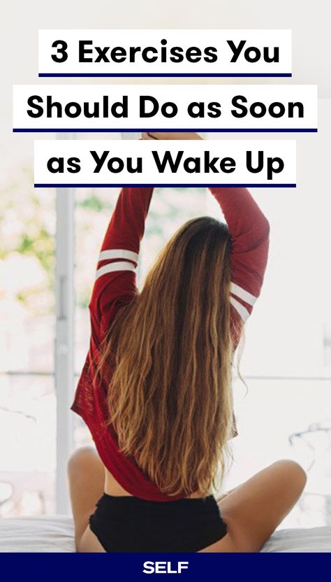 Do these three simple and energizing moves in the morning, and you'll feel great all day. There’s a restorative stretch to help wake up your muscles, a lower-body exercise that focuses on building hip strength and mobility, and a core move that challenges your balance without requiring you to get out of bed. This quick routine is almost as good as that first sip of coffee—almost. Easy Morning Workout, Excercise Routine, Morning Stretches Routine, Hip Strength, Wake Up Workout, Workout Morning, Strength And Mobility, Morning Workout Routine, Bed Workout