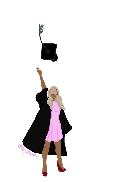 Celebrate 2021 graduation with a personalized difital portrait. Graduate girl in cap n gown. Girls In Caps, Hat Reference, Graduation Illustration, Graduation Drawing, Congrats Graduate, Watercolor Graduation, Life Illustration, Graduation Art, Graduation Poses