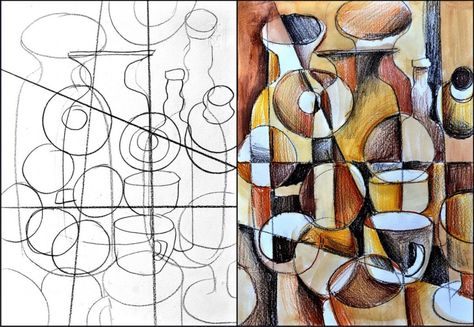 Cubist Drawing with video tutorial Cubism Art Ideas, Cubism Drawing, Cubist Drawing, Cubism Painting, Cubist Paintings, Cubist Art, Cubism Art, Drawing Paper, Art Department