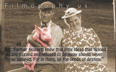 “Farmer Hoggett knew that little ideas that tickled and nagged and refused to go away should never be ignored. For in them, lie the seeds of destiny.” Babe The Pig Movie, Babe 1995, George Miller, Transformers 4, Film Genres, Movie Quote, Action Adventure, Horror Films, Family Photo