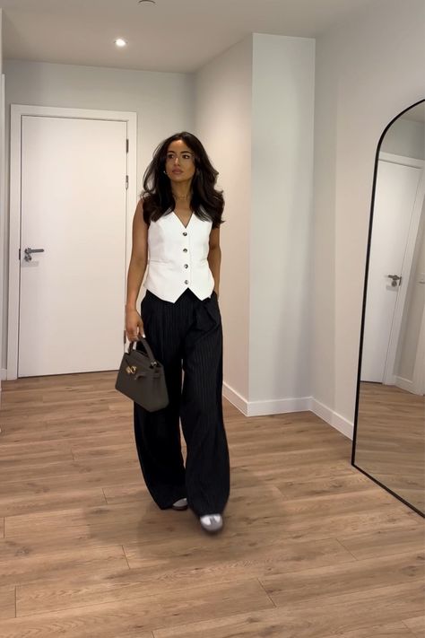 TAILORED PINSTRIPE WIDE LEG … curated on LTK Pinstripe Trousers Outfit, Pinstripe Pants Outfit, Trousers Outfit, Pinstripe Trousers, Trouser Outfit, Pinstripe Pants, Pants Outfit, Summer Style, Pretty Things