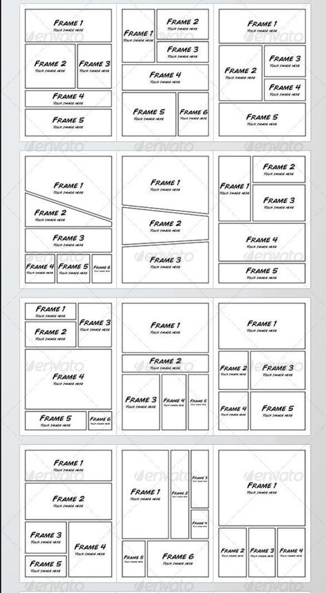 Illustration Composition Layout, Comic Cover Composition, How To Make Comic Panels, How To Do Comics, Comic Panel Composition, How To Draw A Comic Strip, Comic Frame Layout, Comic Box Template, How To Start A Comic Book