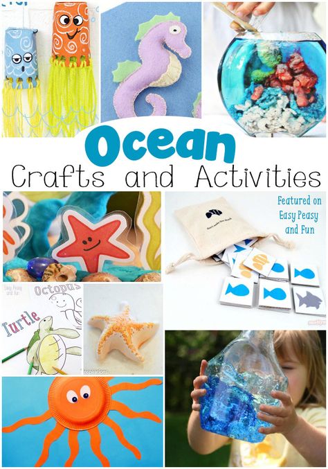 20 Super Fun Ocean Crafts and Activities for Kids. Ocean Animals Crafts, Animals Crafts, Ocean Animal Crafts, Origami Frog, Printable Puzzles For Kids, Crafts And Activities For Kids, Ocean Activities, Ocean Kids, Ocean Crafts